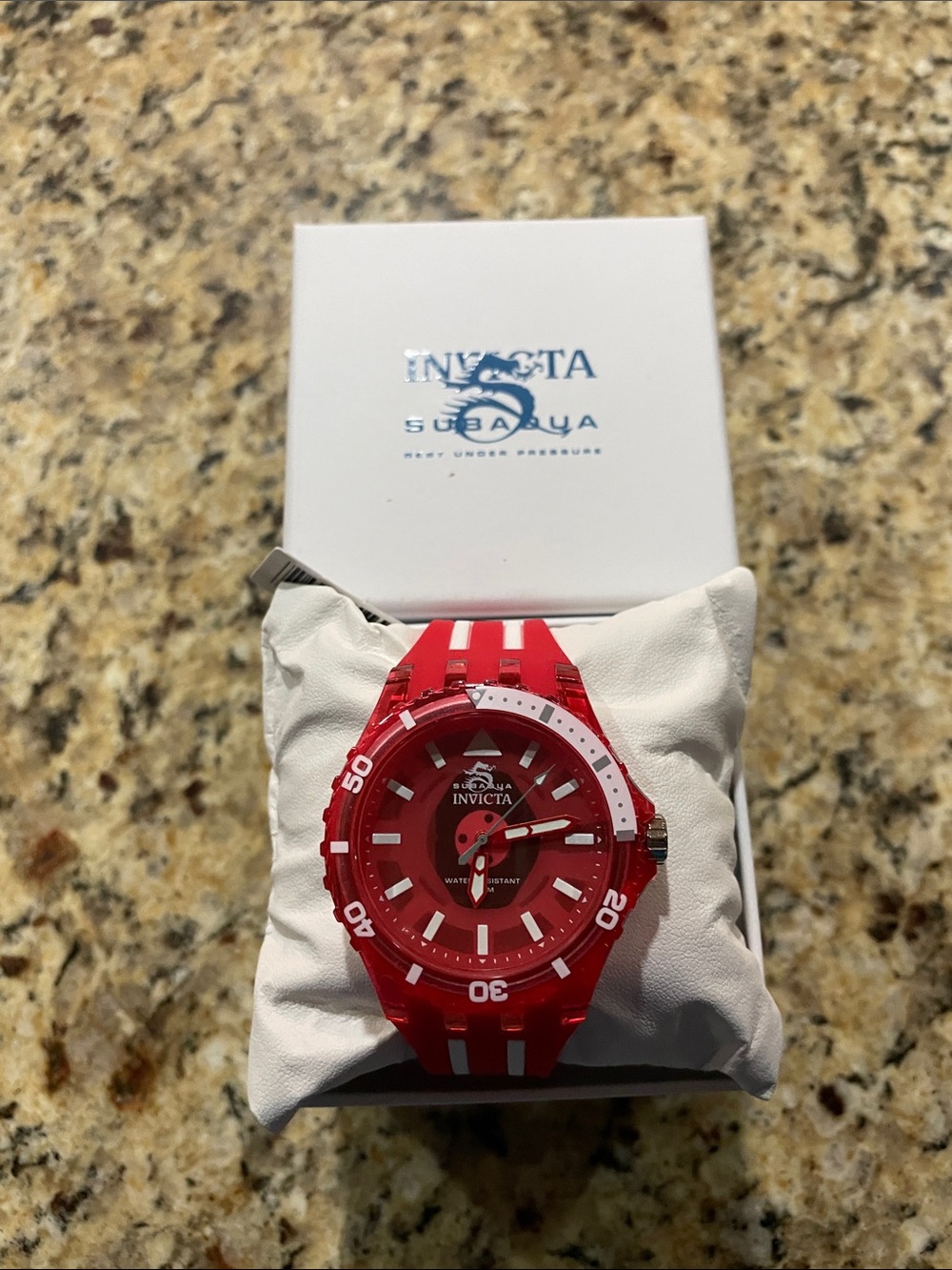 Invicta Subaqua Red and White Strap Men's Sport Watch